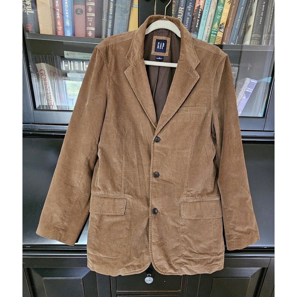 Y2K GAP Mens Size Med Corduroy Blazer Chore Academia Jacket NWOT Fall 2005